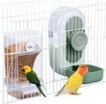 No Mess Bird Feeder & Water Dispenser Set - Automatic Feeding & Hydration, Parakeet Cage Accessories for Parrots, Cockatiels, Finches, Lovebirds & Budgies - Image 2