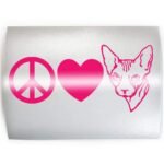 PEACE LOVE SPHYNX - PICK COLOR & SIZE - Cat Feline Breed Pet Love Vinyl Decal Sticker C - Image 2