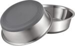PEGGY11 Stainless Steel Metal Dog Bowls, Nonslip Rubber Bottom, Dishwasher Safe, Easy to Clean - 2 Pack, Each Holds 3.8 US Cup - Image 2