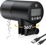 Pawfly Automatic Fish Feeder for Aquarium USB Rechargeable Vacation Timer Fish Feeder for Fish Tank 200 ml Adjustable Auto Fish Food Dispenser for Pellets Flakes & Strips - Image 2
