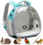 Portable Travel pet Backpack Carrier Hamster Bag Guinea Pig Bird Small Dog cat Backpack Turtle Carrier Rabbit Cage Rabbit Guinea Pig Squirrel Bearded Dragon Breathable Hangbag(Green) - Image 2