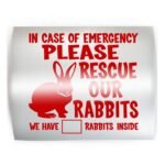 RESCUE OUR RABBITS Emergency Rabbit - PICK COLOR & SIZE - Front Door Window Vinyl Decal Sticker D - Image 2