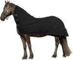 RESISTANCE Long Lasting & Warm Soft Fleece Contour Cooler Blanket for Horse (Medium (68"-72"), Black) - Image 2