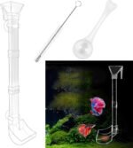 Rainmae Aquarium Fish Shrimp Feeding Dish Set, Transparent Aquarium Fish Feeder Tube Kit, Fish Tank Feeding Supplies with Cleaning Brush Aquarium Fish Tank Feeder and Preventing Food Scattering - Image 2