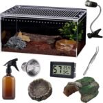Reptile Terrarium - Amphibian Tank Starter Kit, Eco Rainforest Feeding Box, Amphibian Feeding Box, Suitable for breeding Lizards, Snakes, Chameleons,Jumping Spiders - Image 2