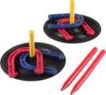 Rubber Horseshoes Game Set for Outdoor and Indoor Games - Perfect for Tailgating, Camping, Backyard and Inside Fun for Adults and Kids by Hey! Play! Black, 12 X 13.5 X 12" - Image 2