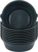 Sadnyy 10 Pcs Ox Tendon Feeder Pan, 3 Quart Feed Pan Utility Horse Feed Bucket Dog Bowl Horse Feeder for Cats Dogs Goats Horses Chicken Dust Bath Container Animal Feeding,10.2 x 3.1 Inch(Not Rubber) - Image 2