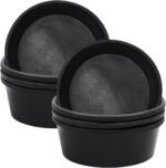 Sadnyy 8 Pcs Rubber Feeder Pan, 4 Quart Rubber Feed Pan Utility Horse Feed Bucket Rubber Dog Bowl Horse Feeder for Cats Dogs Goats Horses Chicken Dust Bath Container Animal Feeding, 10.6 x 4.1 Inch - Image 2