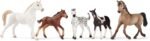 Schleich Horse Club 5-Piece Horse Collector Horse Gift Set for Girls and Boys Ages 5+, Including Pinto Foal, Knabstrupper Foal, Mustang Foal, Arab Mare and Pintabian Mare Toy Horse Figurines - Image 2
