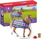 Schleich Horse Club, Toys for Girls and Boys, Engligh Thoroughbred Horse Set with Horse Toy and Accessories, 4 Pieces, Ages 5+ - Image 2