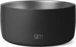Simple Modern Stainless Steel Pet Water Bowl for Dogs & Cats | Insulated Stainless Steel Food Bowls for Dog Cat | No Tip No Slip BPA Free | Bentley Collection | Medium (4 Cups) | Midnight Black - Image 2