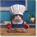 Stupell Industries Fresh Baked Fish Cookies Cat Chef Astrological Symbol Canvas Wall Art, Design By Lucia Heffernan - Image 2