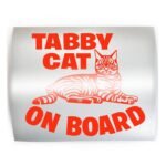 TABBY CAT ON BOARD - PICK COLOR & SIZE - Tiger Toyger Feline Breed Pet Vinyl Decal Sticker K - Image 2