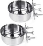 Tfwadmx 2 Pcs Bird Feeding Dish Cups,Parrot Food Bowl Clamp Holder Coop Cup Bird Cage Water Bowl for Parakeet African Greys Conure Cockatiels Lovebird Budgie Chinchilla - Image 2