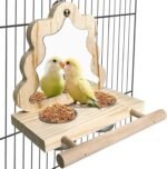 Tfwadmx Bird Parrot Wooden Feeding Cups Small Bird Feeding Dish Cups Stainless Steel Birds Bowls Food Water Bowls with Bird Food Holder for Cockatiel Parakeet Macaw Finches Lovebirds - Image 2