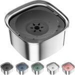 UPSKY 3L Dog Water Bowl 101oz Stainless Steel Dog Bowl No Spill Large Capacity Dog Food Water Bowl Slow Water Feeder, Spill Proof Pet Water Dispenser Vehicle Carried Travel Water Bowl - Image 2