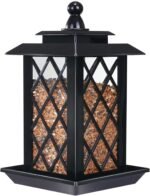 Vivace Large Bird Feeders for Outdoors Hanging Bird Feeder, 3.2lb Capacity Seed Feeder Lantern Wild Bird Feeders for Outside Hanging, Black - Image 2