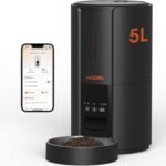 WOPET Automatic Cat Feeders,5L WiFi Pet Feeder with APP,Schedule Feeding Pet Dry Food Dispenser for Cats,10s Voice Recording,Up to 10 Meals per Day,Black - Image 2