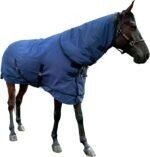 Waterproof Horse Turnout Blanket Horse Winter Blanket 400g Filling with Detachable Neck Cover Size 78 Navy Blue - Image 2