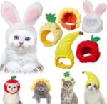 Weewooday 5 Pieces Cat Hat Cat Costume Outfit Bunny Hat with Ears Funny Cat Hat for Cats and Small Dogs Kitten Puppy Party Christmas Costume Accessory Headwear(Cute Style) - Image 2