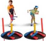 YONAR Sports Outdoor Indoor Rubber Horseshoes Set | Includes 4 Horseshoes, 2 Pegs, 2 Rubber Mats, 2 Red Plastic dowels, 1 Mesh Bag | Perfect for Beach, Parks, Picnics, Backyard, Fun for Kids Adults - Image 2