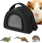 YUDODO Hamster Carrier Guinea Pig Carrier Bag Small Animal Sugar Glider Pouch Gerbil Hedgehog Portable Travel Carrier Outdoor Hangbag Flying Squirrel Rat Carrier Black - Image 2