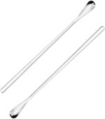 metulip 2Pcs Reptile Food Feeding Spoon Powder Fruit Mixing Stirring Spoon 7.81Inch Stainless Steel Long Handle Spoon fit Crested Gecko Gargoyle Bearded Dragon - Image 2