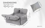 JACKO & CO - Premium Dog Car Seat & Bed for Small & Medium Dogs up to 30lbs, Soft Travel Bed & Carrier Bag for Pets, Puppies, Cats for Front & Back Seat, Machine Washable & Water Resistant (Grey) - Image 5