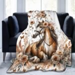 Horse Blanket for Boys Girls, Cool Horse Themed Design Printed Throw Blankets for Kids Lap, Chair Sofa, Warm Soft Cozy Blanket, 40"x 50" - Image 3