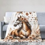 Horse Blanket for Boys Girls, Cool Horse Themed Design Printed Throw Blankets for Kids Lap, Chair Sofa, Warm Soft Cozy Blanket, 40"x 50" - Image 8