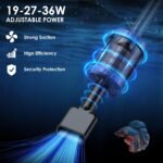 Electric Aquarium Vacuum Gravel Cleaner: 36W Fish Tank Vacuum Gravel Cleaner with Strong Suction for Water Change Wash Sand Water Shower and Water Circulation, Timed Off - Image 3