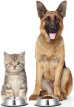 2 Pack Stainless Steel Dog Bowls with Rubber Bottom, Anti-Slip Heavy Duty Premium Quality Pets Feeder Bowls for Dogs and Cats and More (1½Cup / 10oz) - Image 3