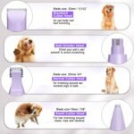 Dog Grooming Clippers Kit-Electric Rechargeable Cat Trimmer Tools-Cordless Quiet Pet Nail Paw Grinder-4 in 1 Multifunctional Low Noise Shaver-Razor for feet Face Ears Toenail Eye - Image 3