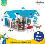 Breyer Stablemates Deluxe Animal Hospital | 10 Piece Set | 1:32 Scale | 11.375" L x 7.625" W x 9.25" H | Model #59214 , Blue - Image 3