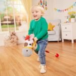 Battat – Classic Hobby Horse – Plush Stick Horse – Wooden Pole & Sensory Textures – Realistic Sounds – 2 Years + – Pony Pal - Image 3