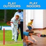 Outdoor Indoor Rubber Horseshoes Set includes 4 Horseshoes,2 Pegs,2 Rubber Mats,2 Red Plastic dowels,Beach Games Perfect for Tailgating,Camping,Backyard,Fun for Kids Adults(Red&Blue) - Image 4