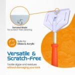 FL!PPER Flipper Platinum Aquarium Algae Scraper (28” Rigid Shaft) - Aquarium Glass Cleaner Tool with Serrated Blade - Algae Remover for Fish Tank Scraper for Glass Aquariums and Acrylic Tanks - Image 7