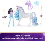 Unicorn Academy, Layla & Glacier Set with 2 Riding Accessories & Hair Styling Tool, Dolls & Unicorn Toys for Girls Ages 4 and up - Image 3
