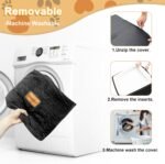 Dog Car Seat for Small Dogs, Memory Foam Dog Booster Seat, Elevated Pet Car Seat for Dogs up to 35 lbs, Travel Safety Dog Car Bed with Washable Removable Cover, Storage Pockets(GrayBlack) - Image 8