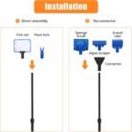 AQUANEAT Aquarium Cleaning Tools, Fish Tank Cleaning Kit with Adjustable Long Handle, 5 in 1 Tools Including Fish Net, Algae Scraper (Adjustable) - Image 3