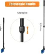 AQUANEAT Aquarium Cleaning Tools, Fish Tank Cleaning Kit with Adjustable Long Handle, 5 in 1 Tools Including Fish Net, Algae Scraper (Adjustable) - Image 4