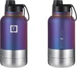 IRON °FLASK Portable Dog Water Bottle & Bowl - All-in-One Travel Accessories Pet Food & Liquids for Car, Hiking, Camping - Leak-Proof, Double Walled, Insulated - 32 oz, 2 Dog Bowls - Aurora - Image 4