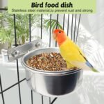 Tfwadmx 6 Pcs Stainless Steel Bird Bowls with Clamp,Clamp Holder Coop Cup,Bird Dishes for Cage, Bird Cage Water Bowl for Cockatiels Lovebird Budgie Chinchilla - Image 3