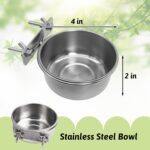 Tfwadmx 6 Pcs Stainless Steel Bird Bowls with Clamp,Clamp Holder Coop Cup,Bird Dishes for Cage, Bird Cage Water Bowl for Cockatiels Lovebird Budgie Chinchilla - Image 4