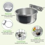 Tfwadmx 6 Pcs Stainless Steel Bird Bowls with Clamp,Clamp Holder Coop Cup,Bird Dishes for Cage, Bird Cage Water Bowl for Cockatiels Lovebird Budgie Chinchilla - Image 5