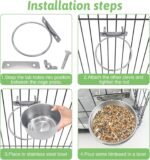 Tfwadmx 6 Pcs Stainless Steel Bird Bowls with Clamp,Clamp Holder Coop Cup,Bird Dishes for Cage, Bird Cage Water Bowl for Cockatiels Lovebird Budgie Chinchilla - Image 7