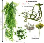 Reptile Plants, Terrarium Hanging Plant Vines Artificial Leaves Reptile Hide, Leopard Gecko Tank Accessories, Terrarium Decorations for Bearded Dragon Lizard Snake Geckos Chameleon - Image 3