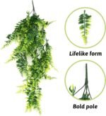 Reptile Plants, Terrarium Hanging Plant Vines Artificial Leaves Reptile Hide, Leopard Gecko Tank Accessories, Terrarium Decorations for Bearded Dragon Lizard Snake Geckos Chameleon - Image 6