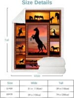 Horse Blanket Animal Print Throw Blanket Comfort Warmth Soft Cozy Blanket Fleece Blanket Couch Blanket Bed Throw TV Blanket Horse Lover (Throw - 50" x 60") - Image 6