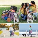 Modoker Dog Travel Organizer Carriers for Supplies & Accessories, Airline Approved Dog Cat Pet Travel Bag, 2 Collapsible Dog Bowls, 2 Travel Dog Food Container, Purple - Image 7